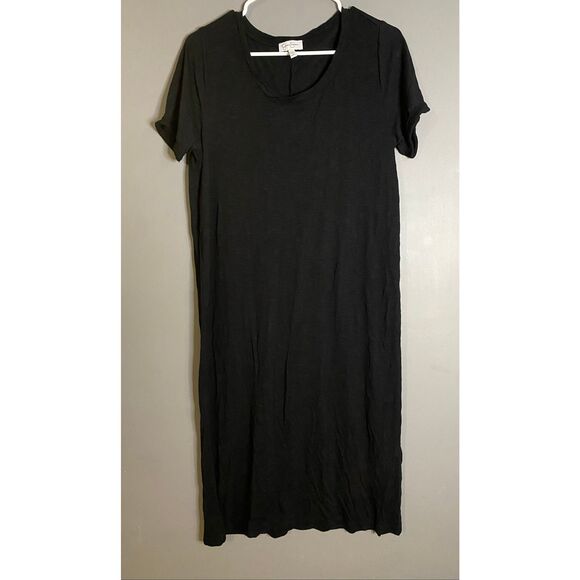 Jessica Simpson Black Short Sleeve T-shirt MIDI Dress Size Large - Picture 1 of 5